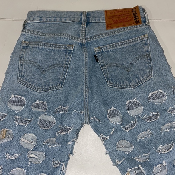 NWOT VETEMENTS x Levis laser cut distressed denim jeans RARE XS - Picture 12 of 16